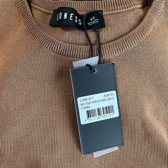 LIONESS Military Minds Mini Dress Camel Size XS - Picture 8 of 12